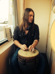 Jonathan Horseman of Damn Union on djembe